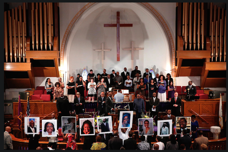 A prayer vigil is held at the Metropolitan AME Church in Washington, D.C. on June 19, 2015.