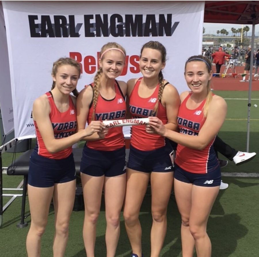 4x100m+relay+team+after+they+won+first+at+the+Earl+Engman+Relays.+Photo+Courtesy+of+EarlEngman.