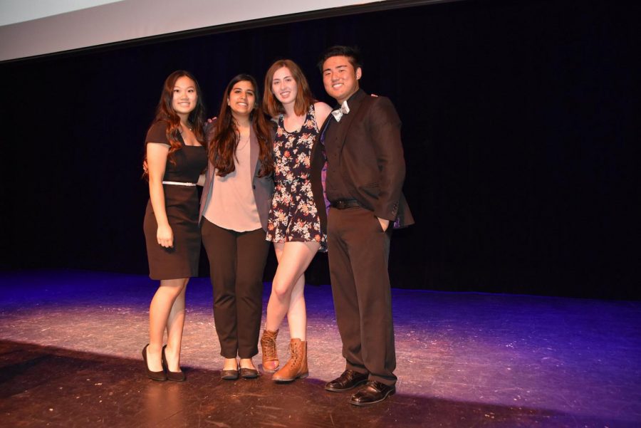 Photo provided by Mr. Lejano: Last year Heather Gammon, Aleeha Kalam, and Roger Fang won the I Have a Dream Speech Contest.