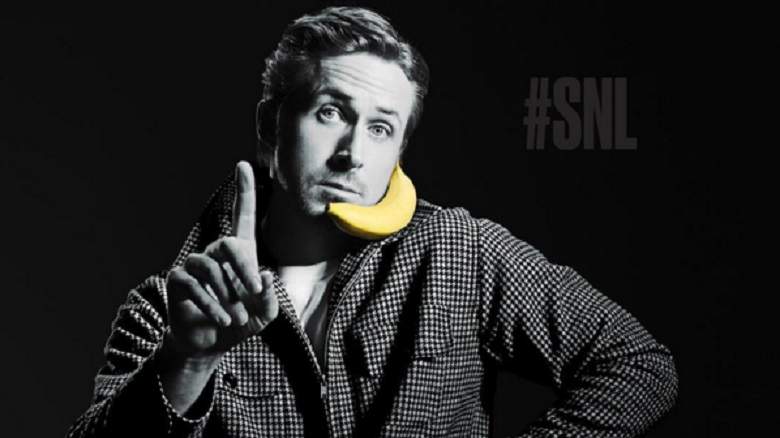 Above, Ryan Gosling poses for his First host position on “Saturday Night Live” since his first appearance in 2015.
