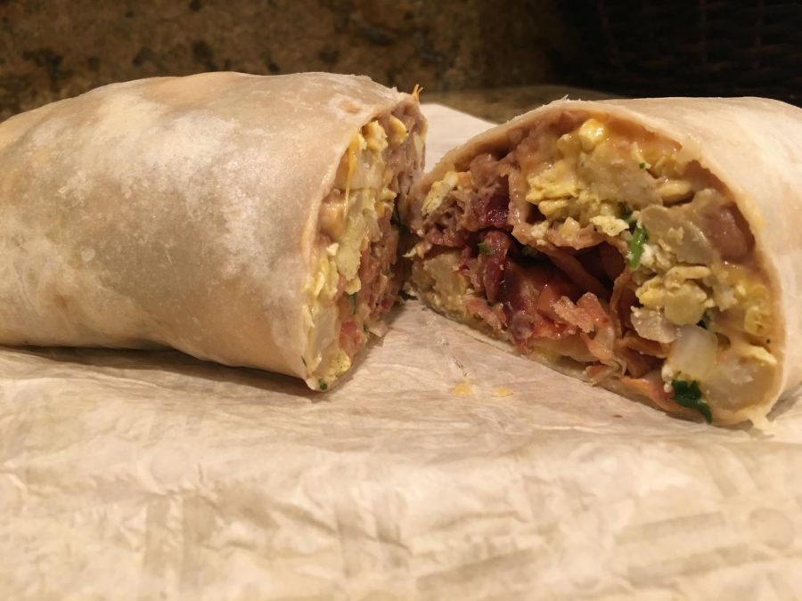 The best item on the menu is the breakfast burrito from Pepes. 