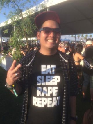 A photo taken at 2015 Coachella of an attendee wearing a shirt that read Eat, Sleep, Rape, Repeat. The photo gained viral recognition and was met with much disgust from the public. 