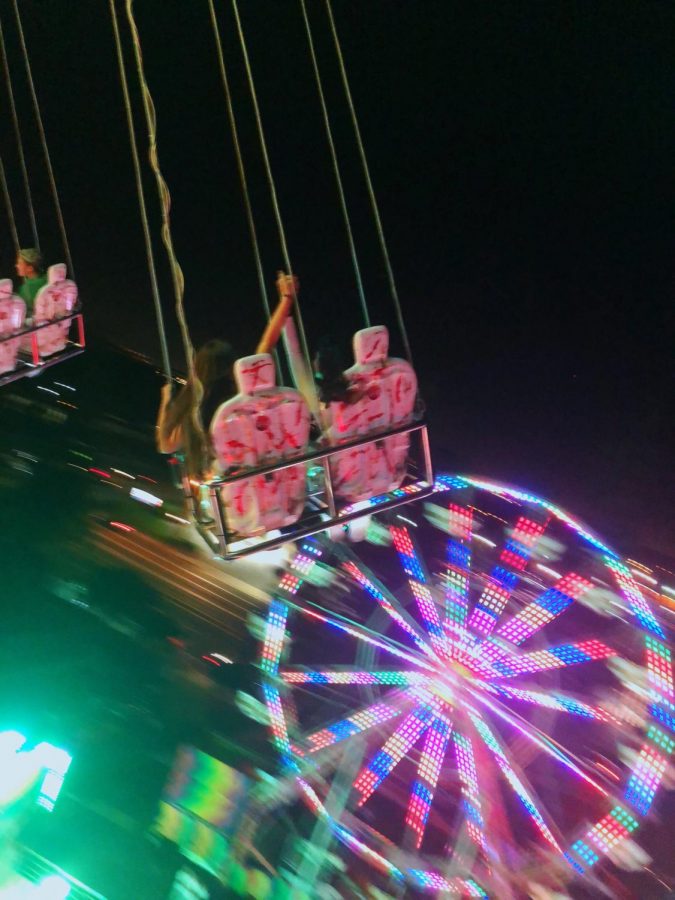 This was taken on a ride at the festival during the night, its busiest time of day. 