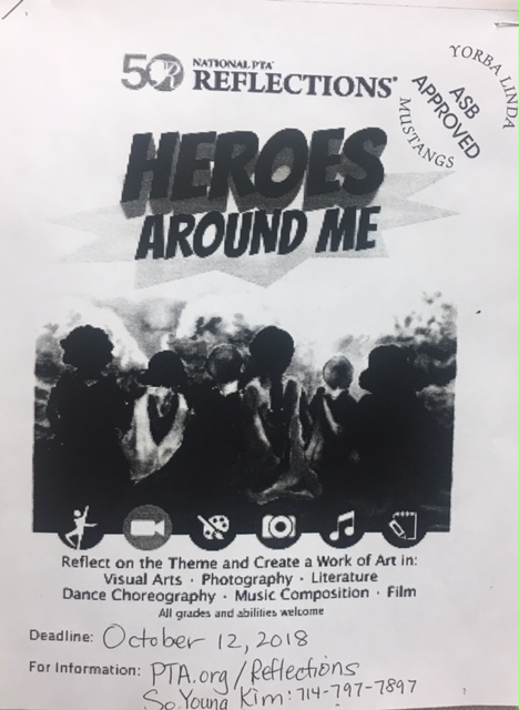 The theme of this years Reflections contest is Heroes Around Me.