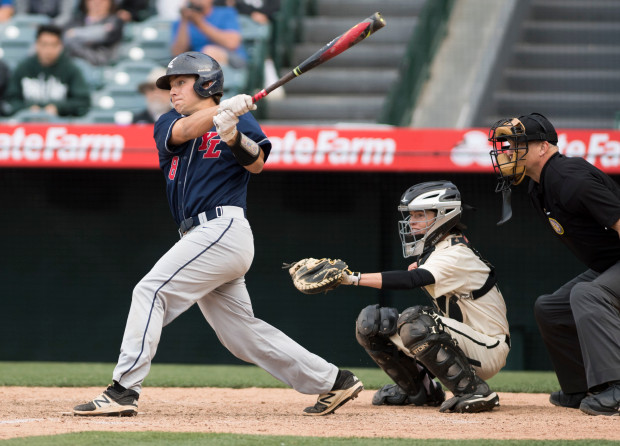 Above, Cole Smith displays his talents on the diamond in last years Angel Stadium Game.