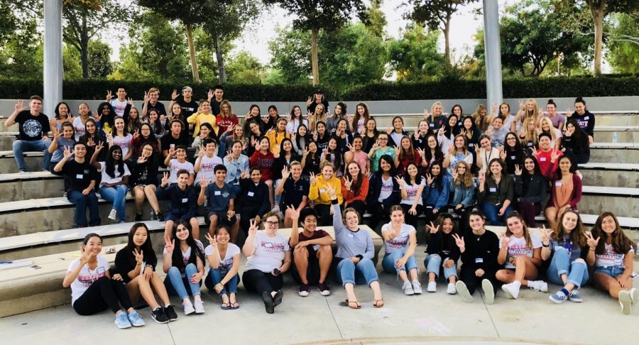 PTSA+Student+Leadership+meets+at+Hurless+Barton+Park+annually+for+orientation.+The+group+pictured+above+are+the+2018-2019+leaders.