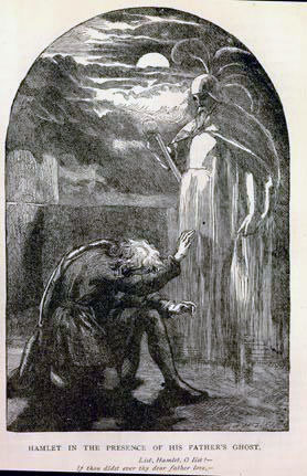 Hamlet meeting with his fathers ghost,