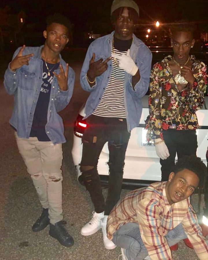 YNW Melly and his friends, YNW Juvy, YNW Sakchaser, and YNW Bortlen (credits to instagram @ynwmelly)