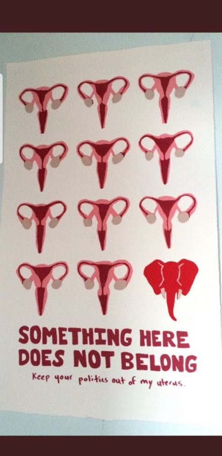 The image displays a PSA addressing abortion and politics. Images such as this one are circulating the internet. 