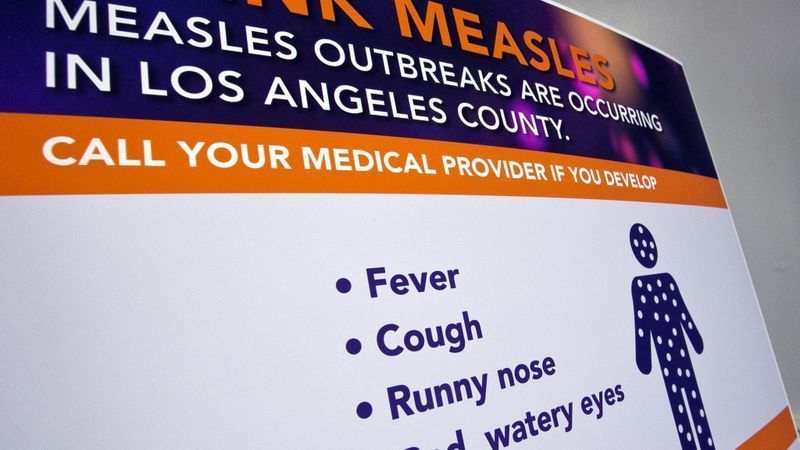 Measles poster to combat the disease.