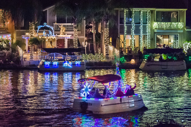 Festive holiday boat show at East Lake Village. 