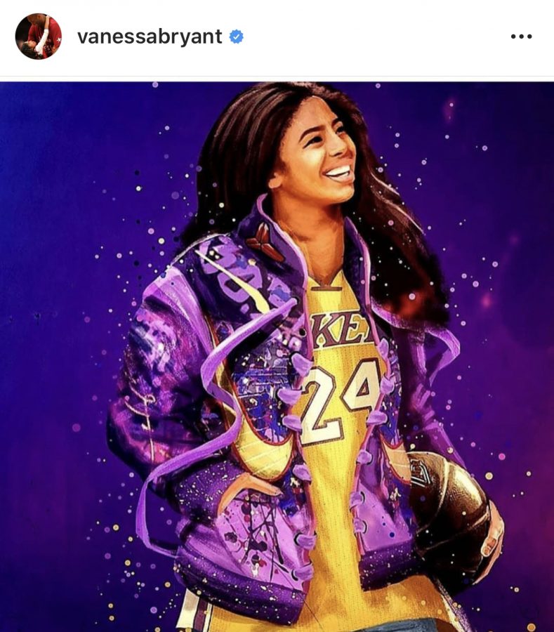 This photo was posted by Vanessa Bryant less than a week after Gianna’s death. She captioned the photo with the fact that she was happy to see her daughter “smile and happy again with a basketball under her arm”
