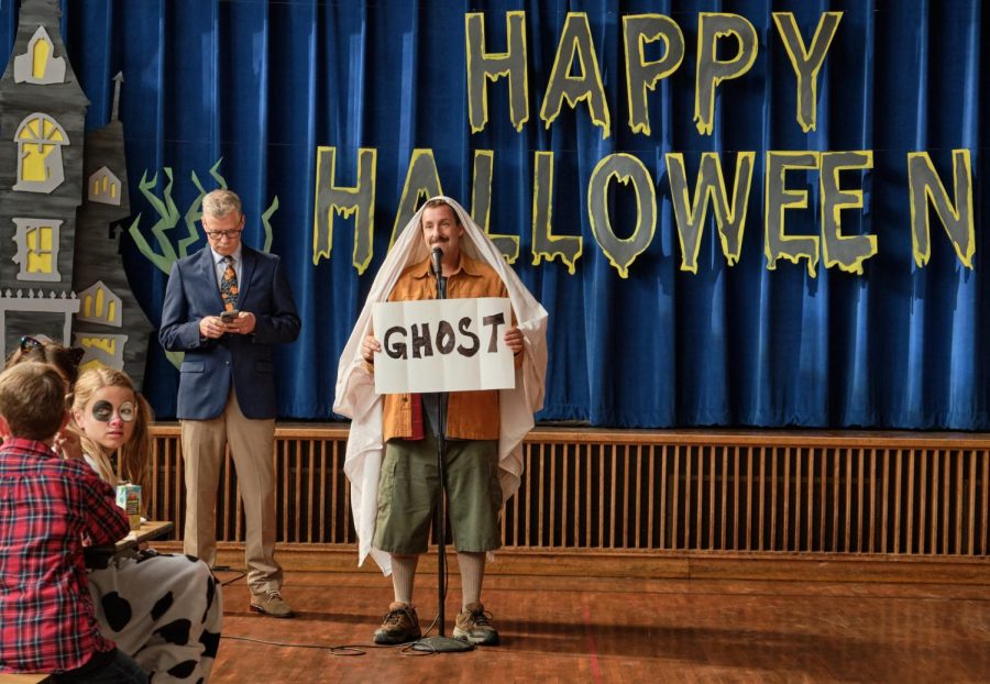 Adam Sandler stars in his new film Hubie Halloween on Netflix.