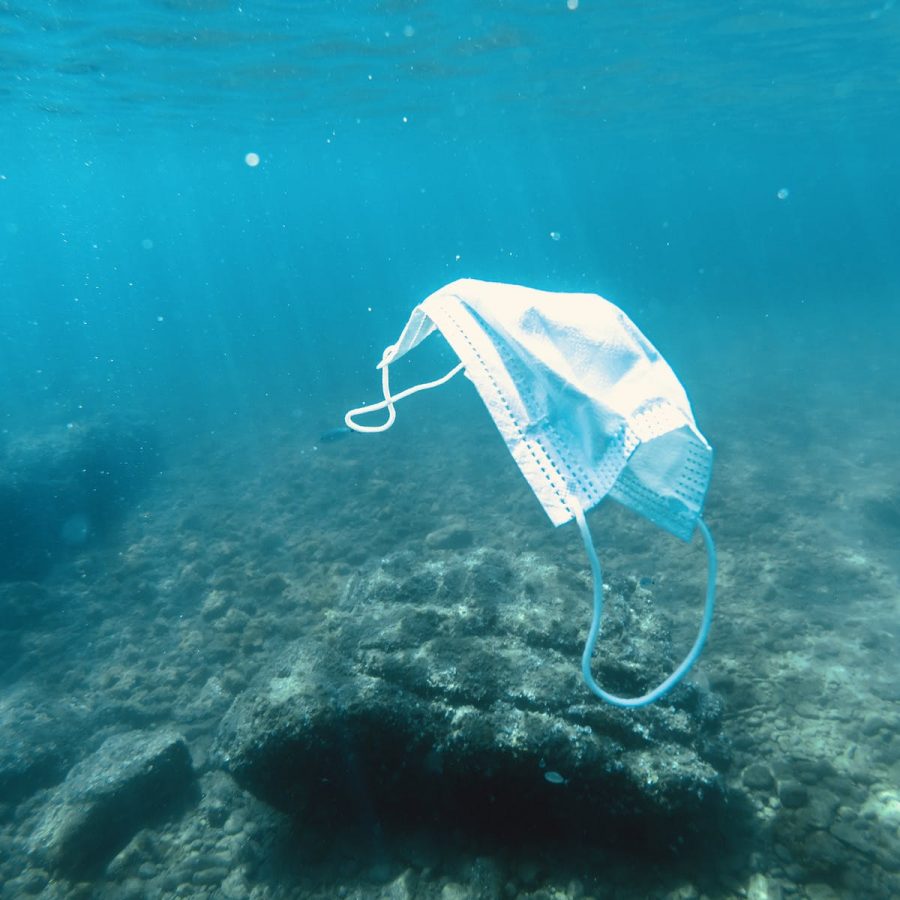 Mask litter has caused many masks to end up in oceans, causing detrimental effects on the aquatic environment.