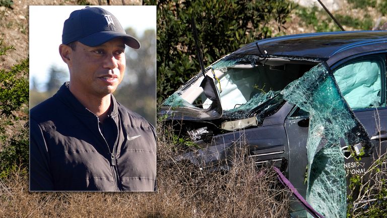 On a way to a shoot Tiger 
Woods Car veers off of road resulting in fatal injuries.