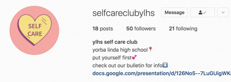 An image of the Self Care Club instagram page and information bulletin.