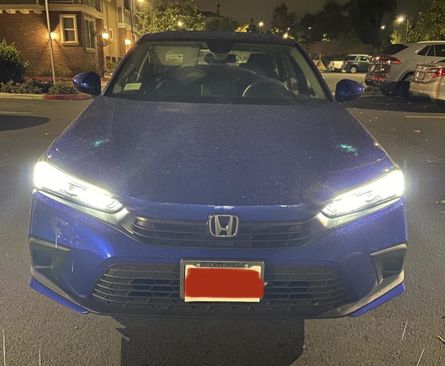 Pictured here is the 2022 Honda Civic LX. The Civic is a popular entry-level car, meaning that it has basic features and is best suited to drivers with little to no experience with vehicles.