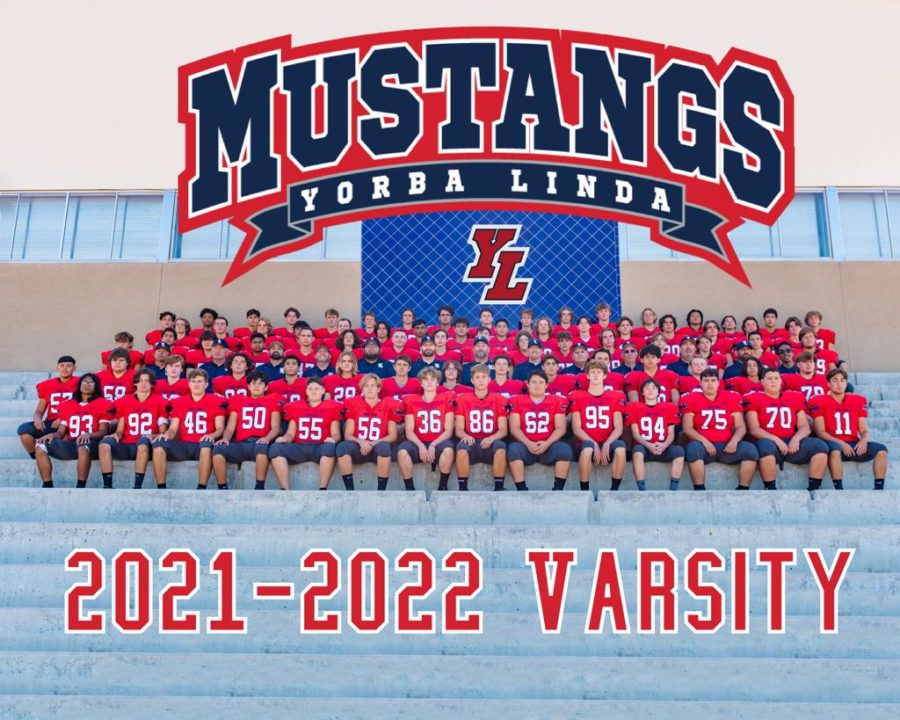 The Yorba Linda High School Varsity football team in 2021-2022 school year. 