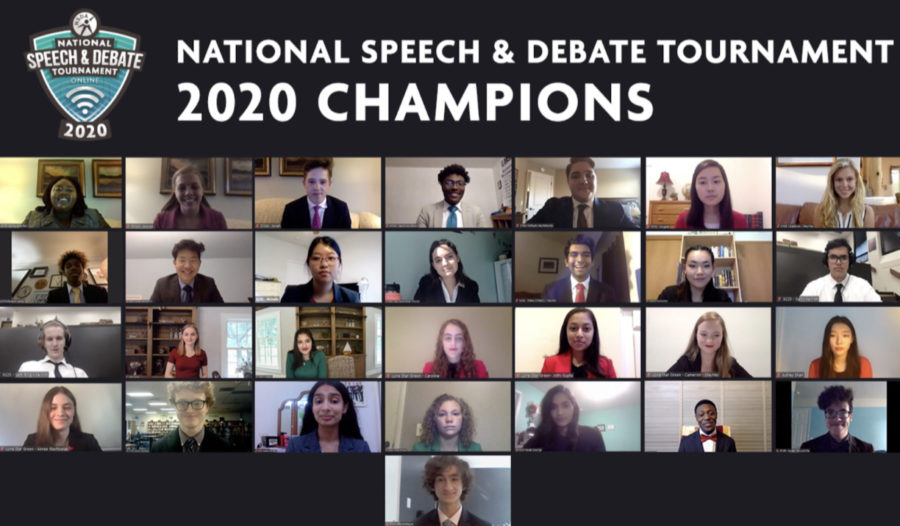 Students+from+around+the+country+gather+on+Zoom+to+celebrate+their+NSDA+awards+from+their+year+of+competing.+Although+COVID+stopped+in+person+gatherings%2C+many+associations+such+as+the+NSDA+managed+to+keep+things+exciting+and+competitive.+%0A