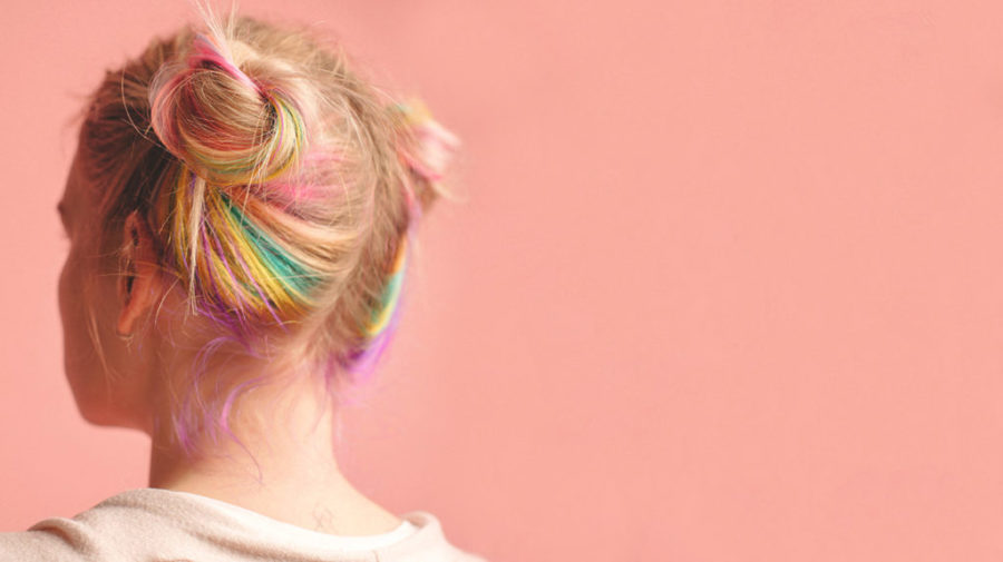 Be creative! A wide variety of colors can go on hair, so treat your hair like a canvas of personality.