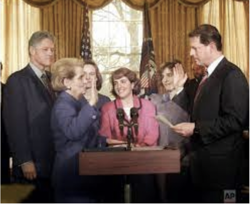 Madeleine Albright’s Swearing-In ceremony as America’s first female Secretary of State on January 23, 1997.