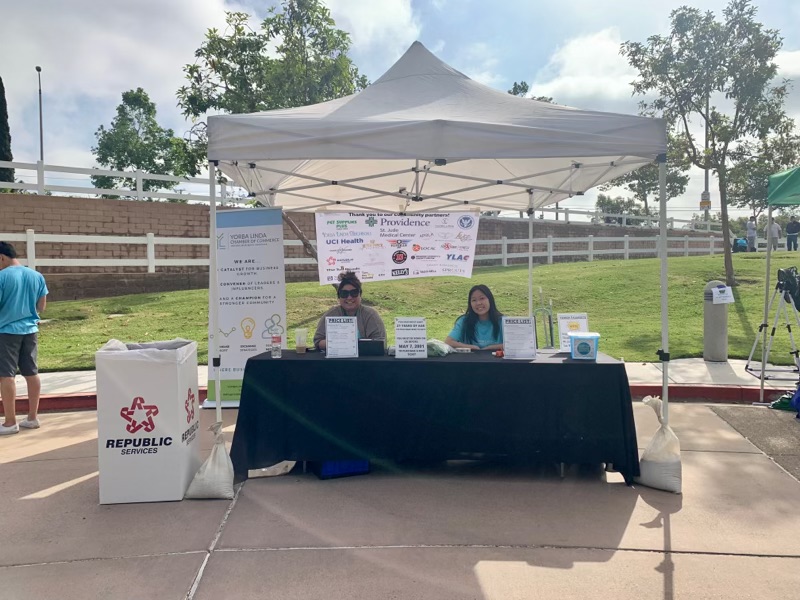 The Yorba Linda Chamber of Commerce booth all ready to supply food and drinks to attendees of Yorba Days on Saturday, May 7th. 
