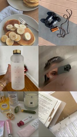 This is a visual example of a Pinterest “that girl” morning routine.