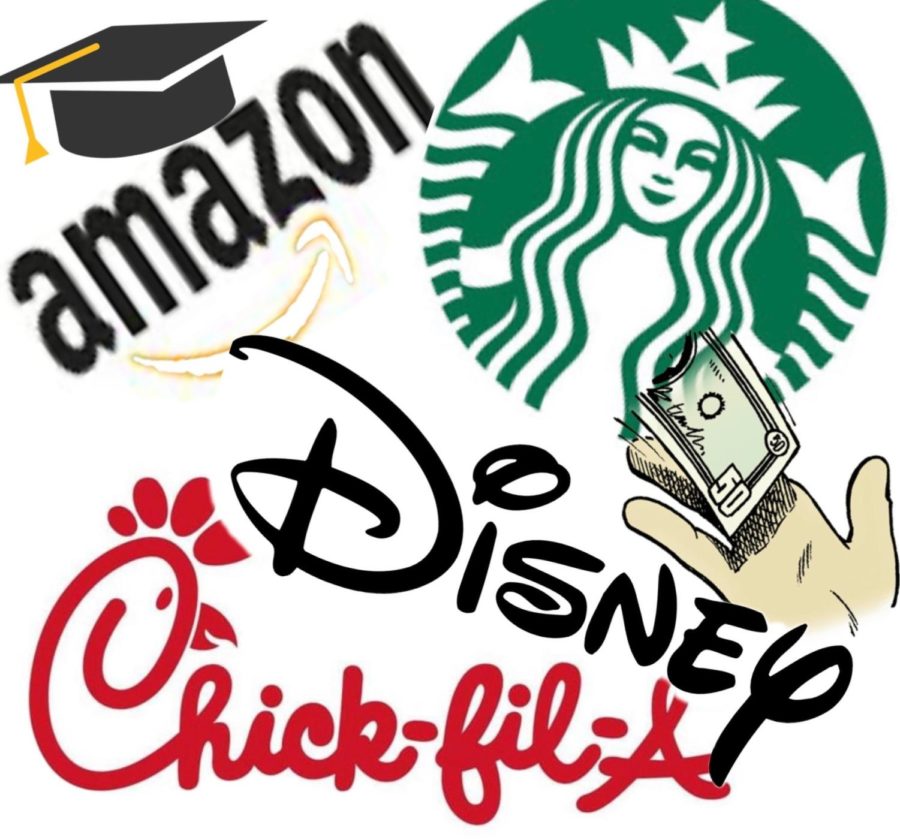 Pictured above are some of the many companies that offer tuition reimbursement.