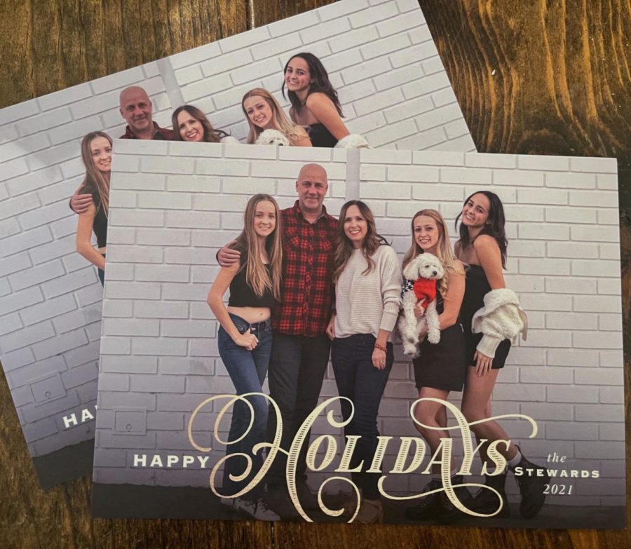 The Steward family captured in a holiday greeting card.