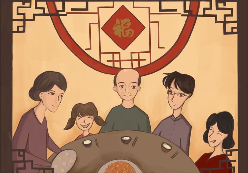 During Lunar New Year, large family gatherings and dinners take place with several foods that represent good fortune.