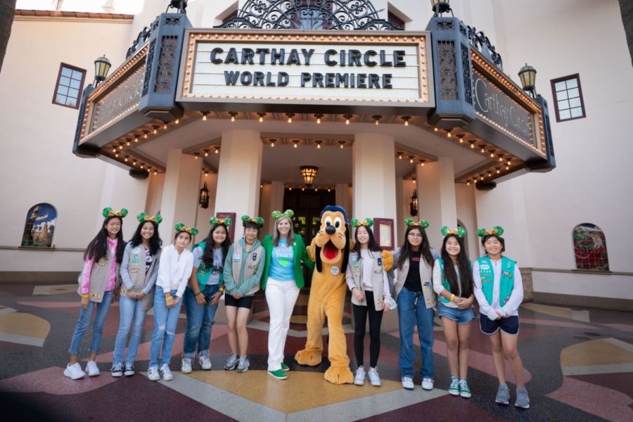 In this picture girl scouts from all over the country, came to Disneyland to participate in the girl scouts bridging award, which is when a girl advances onto the next level.
Credit: Megan Wang

