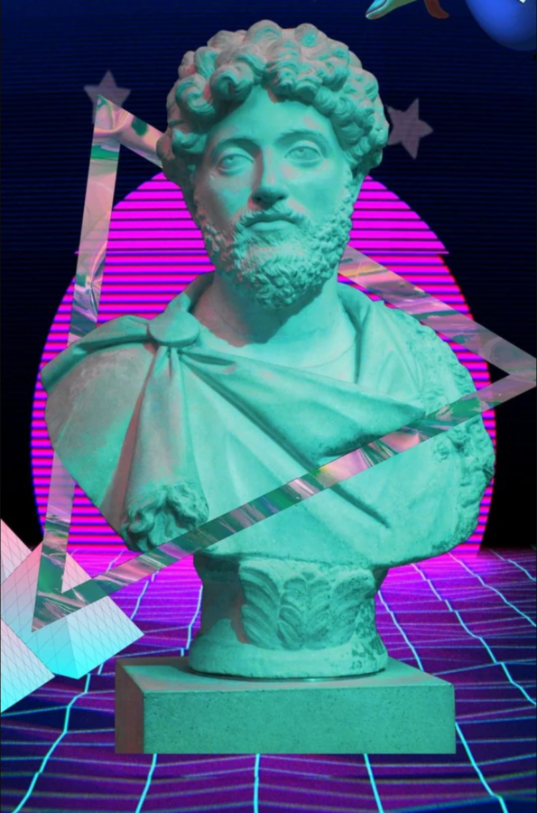 An aesthetically pleasing rendering of a bust of Marcus Aurelius.