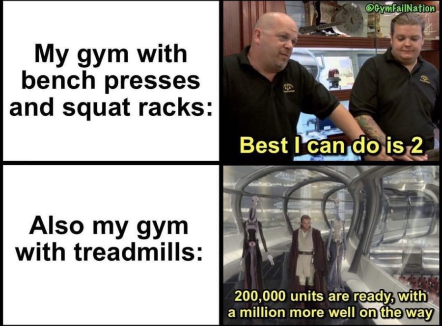 A meme from @doyouevenlift on Instagram chronicles the humorous relatability of gym-comrades around the world.