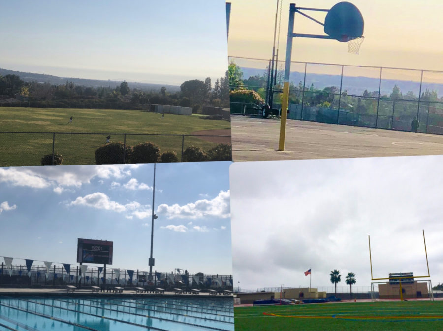These are the different sports fields at Yorba Linda High School.