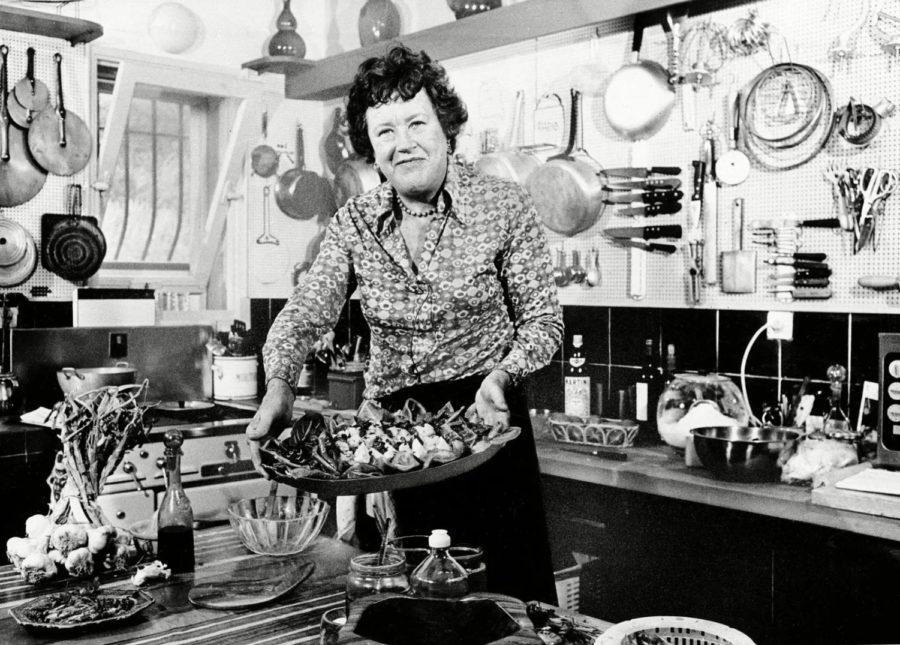 Julia Child on her very own television series, demonstrating her own recipe at age 66 in 1978. 