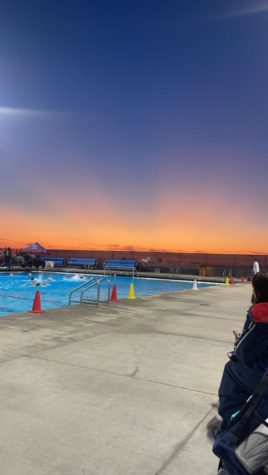 One of the prettiest sunsets from pre-season swim when all of the swimmers were finally on the pool deck together.
