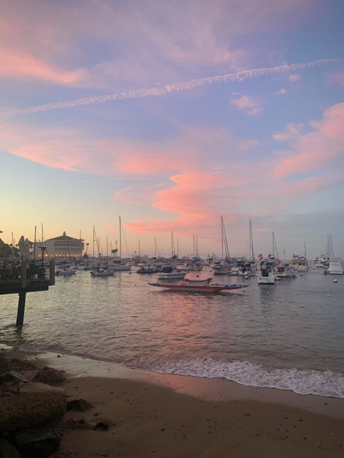 Sunset on the port at Catalina Island