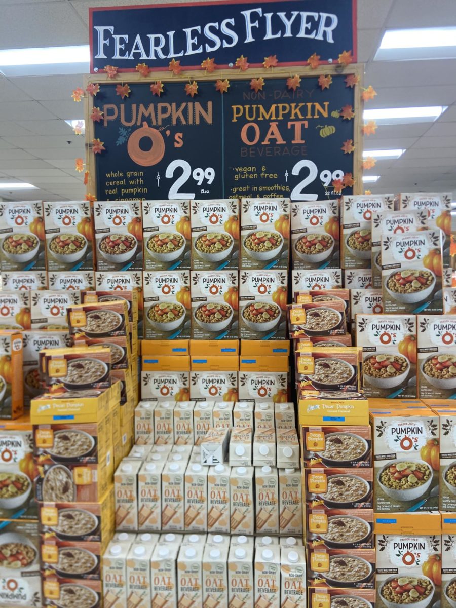 Trader Joe’s, filled with delicious apple and pumpkin-flavored snacks and desserts during the fall season.