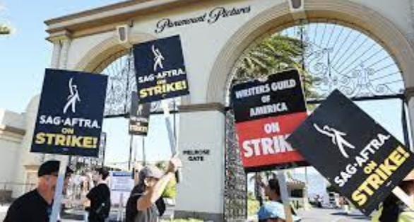A view of the picket lines as the SAG- AFTRA strike persists 
