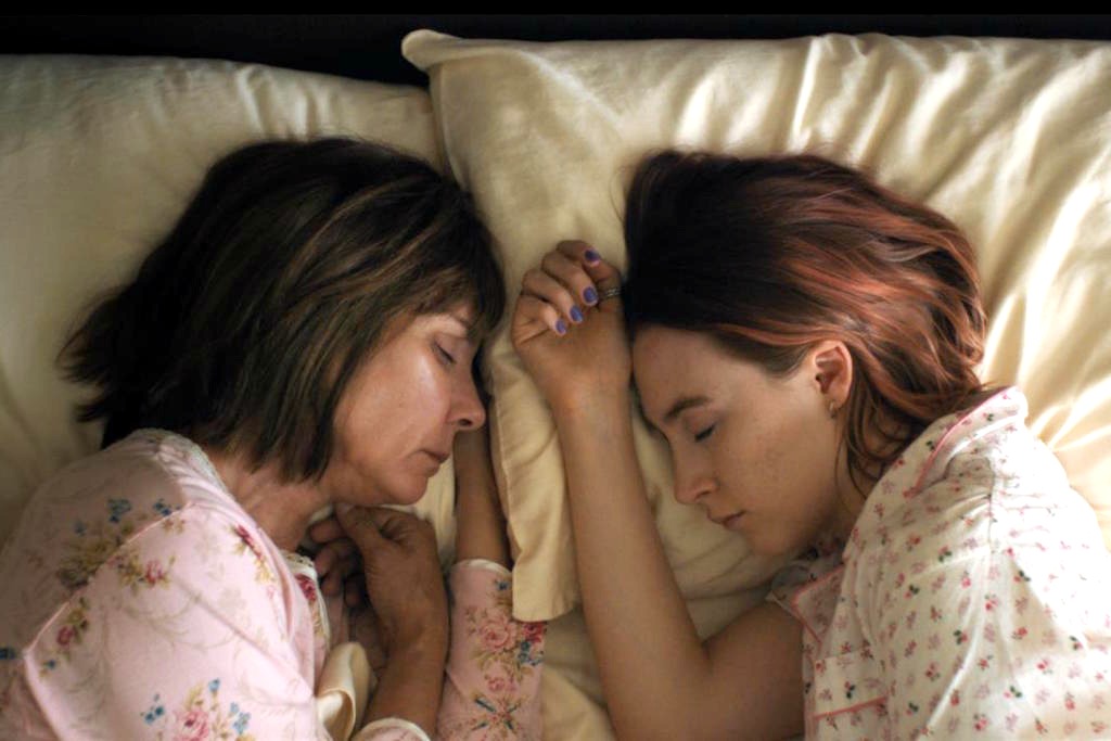 In the opening scene, we see Lady Bird and her mother sleeping next to each other, hinting at the significance of their mother daughter relationship throughout the rest of the movie
