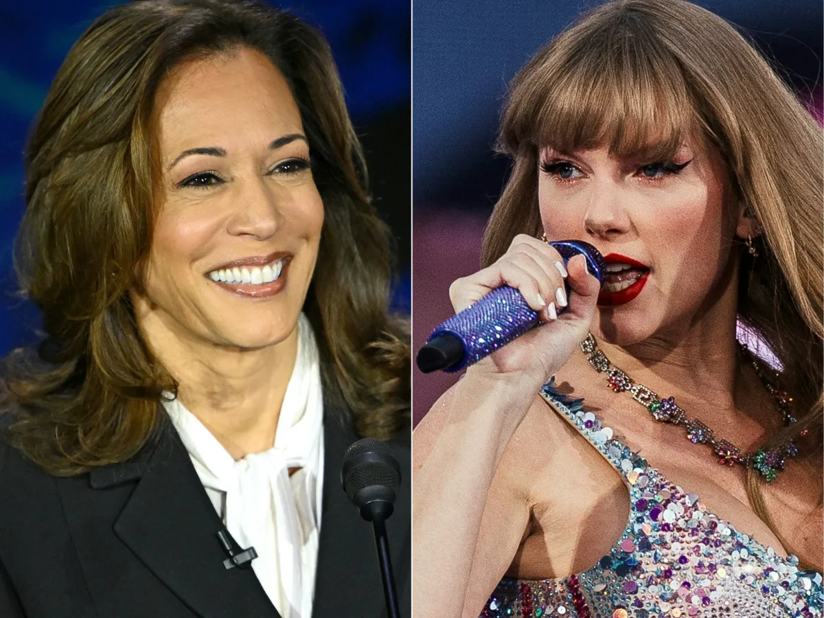 Vice President Kamala Harris and global superstar Taylor Swift side by side.