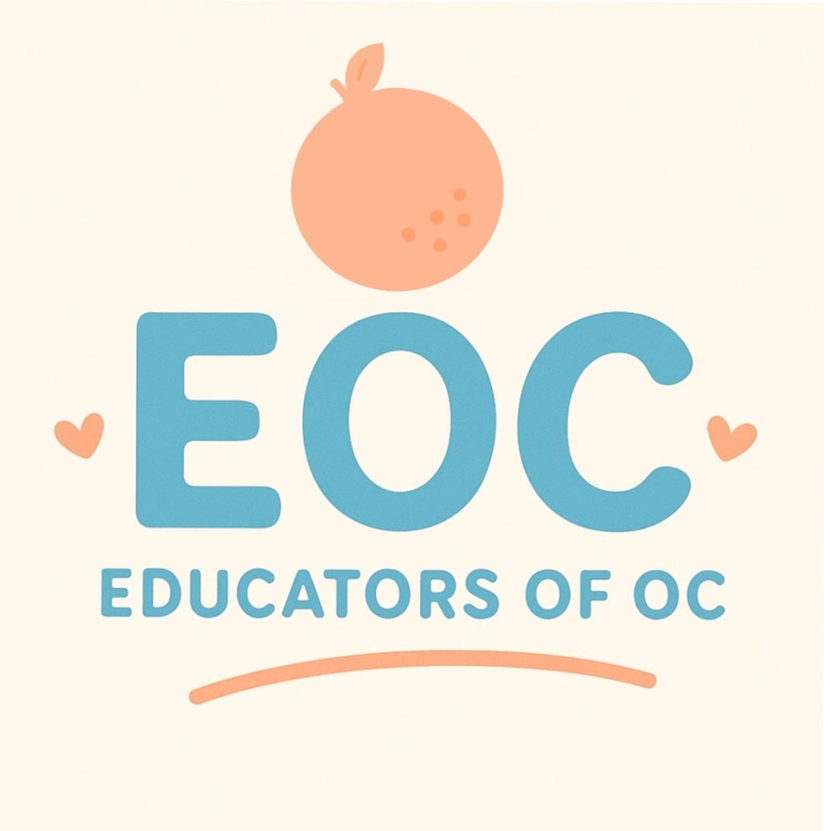Educators of OC club logo, featuring pastel blue and orange elements.