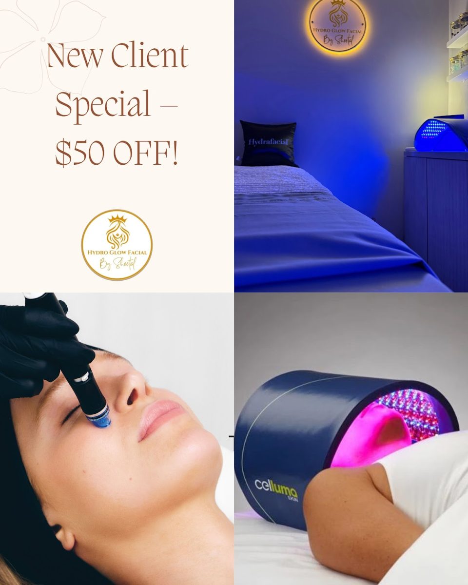Hydro Glow Facial by Sheetal provides the customer with a relaxing and rewarding experience. Photo used with permission from Sheetal Patel.