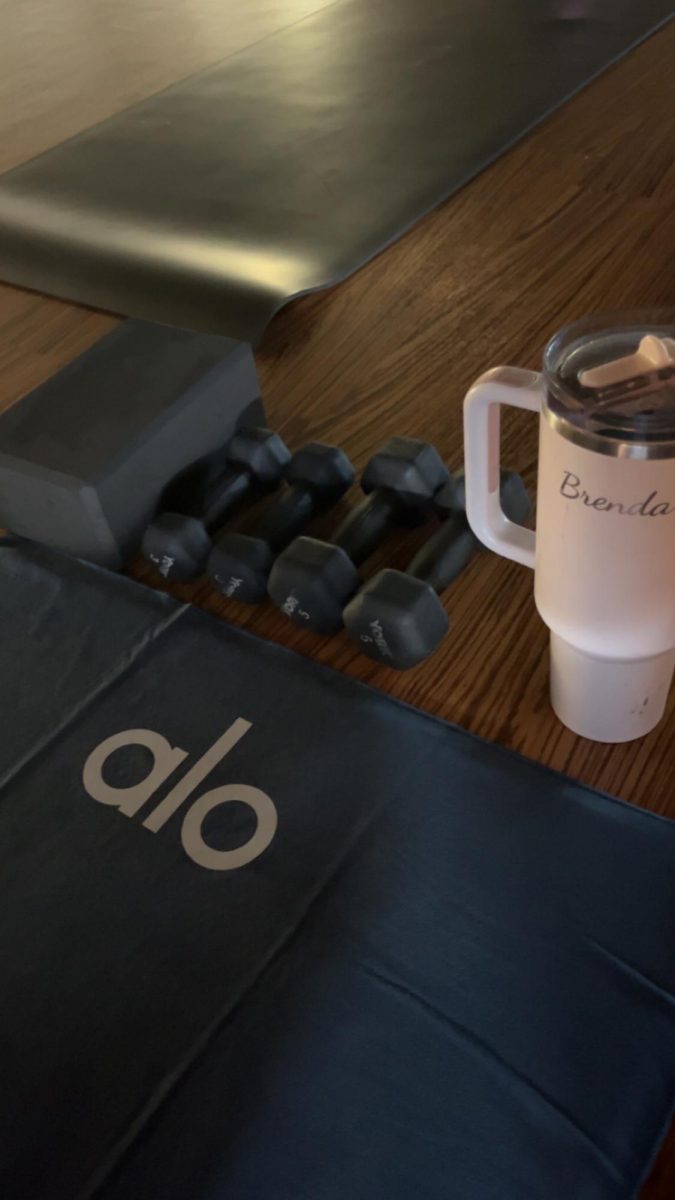  An everyday setup for mindful strength training, blending wellness and intention.
