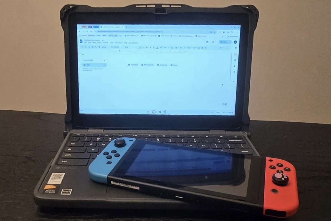 An assignment will be due soon, yet the student is playing Nintendo Switch.