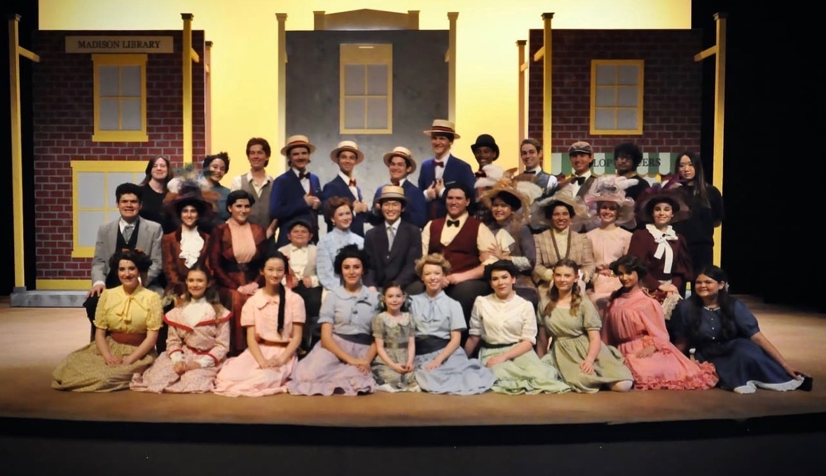 Presented is a group photograph of the cast of Yorba Linda High School’s “The Music Man.”